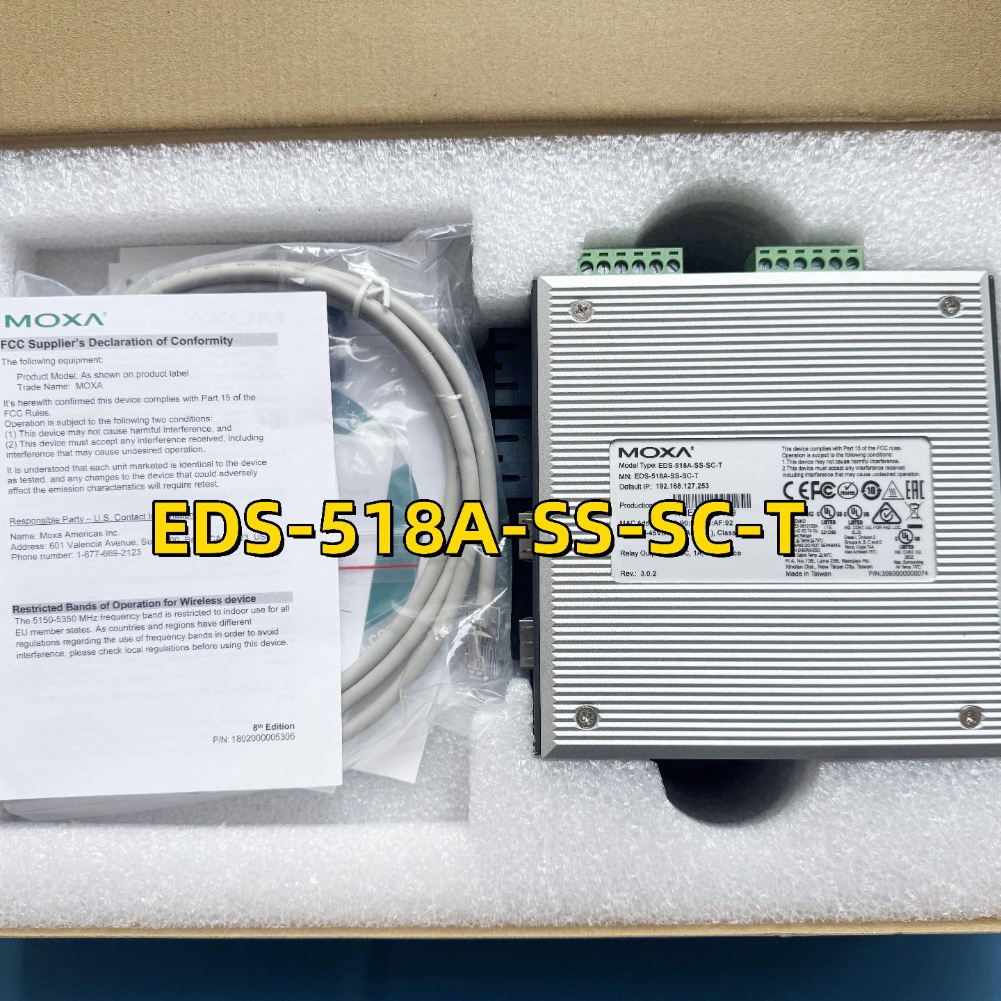 议价MOXA EDS-518A-SS-SC-T  2光16电 网管工业交换机现货