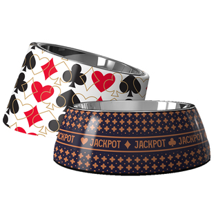 休普狗碗猫碗狗食盆狗盆狗狗用品防打翻斜口创意贴花圆碗2023新款