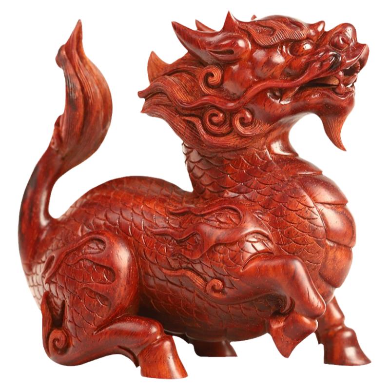 印度小叶紫檀瑞兽麒麟摆件
