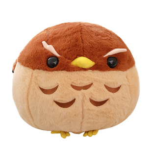 波比熊可爱创意圆滚滚球形丹顶鹤毛绒玩具老鹰玩偶公仔鸟抱枕礼物