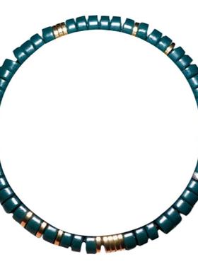 原创小众琉璃雪巴珠银饰细手链