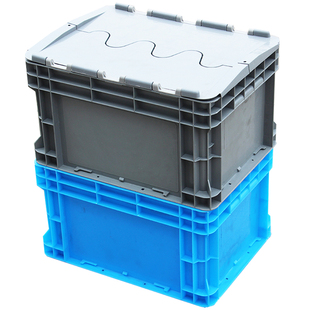 塑料周转箱长方形加厚猫砂盆灰色物流箱子储物框收纳盒子胶箱框子