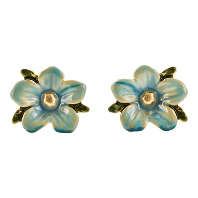 Fable烂漫勿忘我珐琅彩耳钉