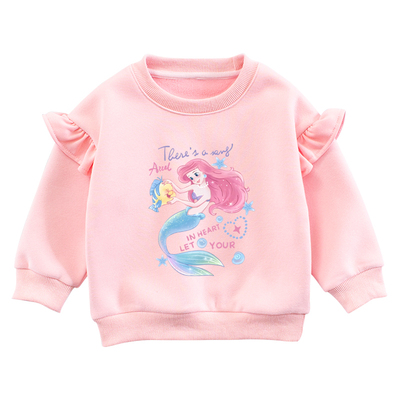 女童韩版秋冬加绒卫衣一体绒上衣