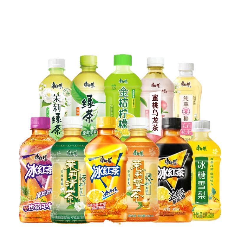 康师傅冰红茶饮料330mlX12瓶冰糖雪梨茉莉绿茶清新饮品畅享夏日