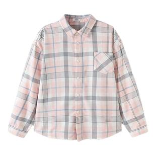 巴拉巴拉儿童格子衬衫男童女童长袖衬衣春秋款童装中大童宝宝上衣