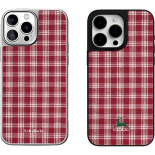 韩系麋鹿气氛格子EshuRohe圣诞新年季苹果iphone18promax情侣复古红色格子磨砂17手机壳16plus原创15小米17