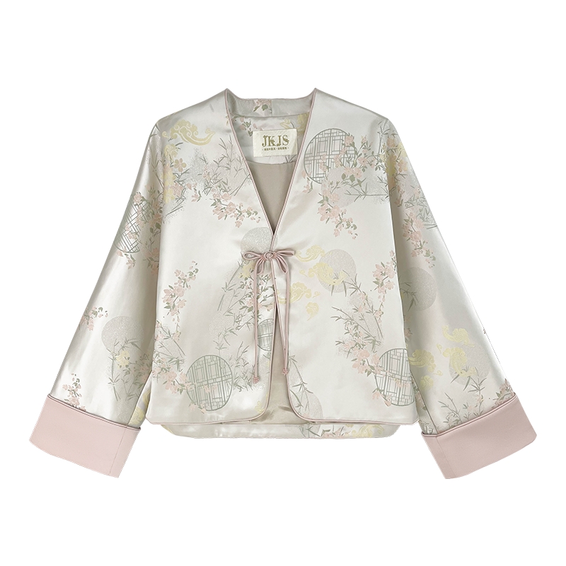 JKJS【青子衿】缎感提花国风外套春秋2025套装汉服上衣新中式女装