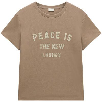 OCHIRLY欧时力棉麻印花短袖t恤