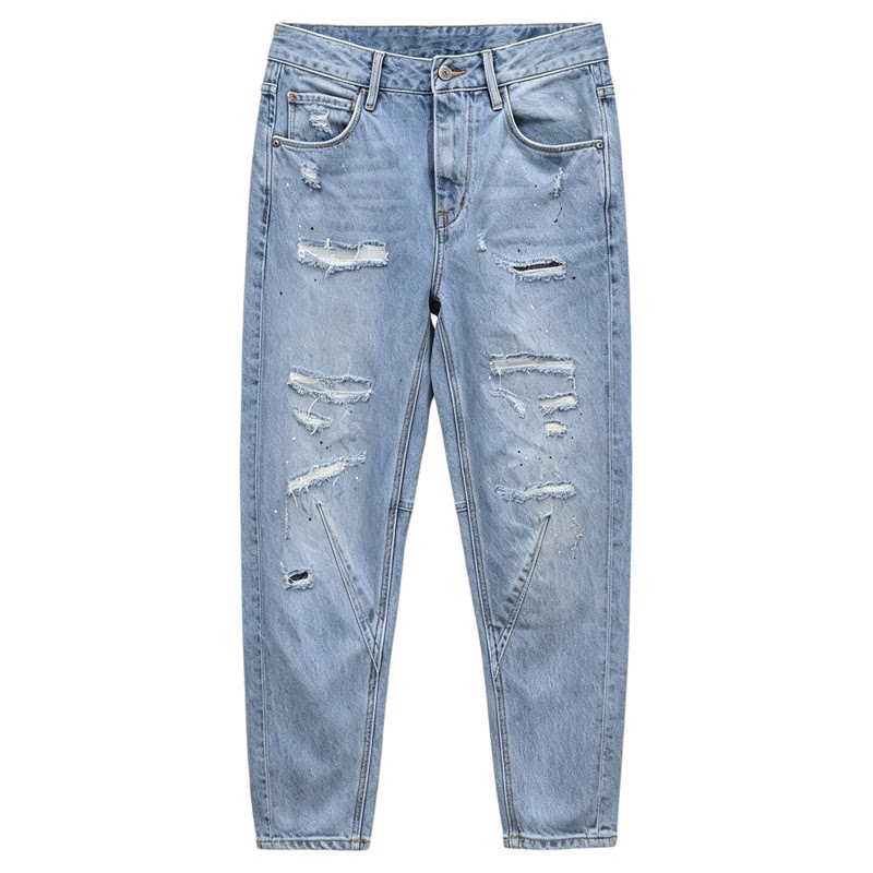 ABLEJEANS男女泼墨锥形牛仔裤