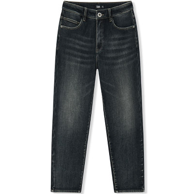 森马加绒小脚裤复古通勤牛仔裤男