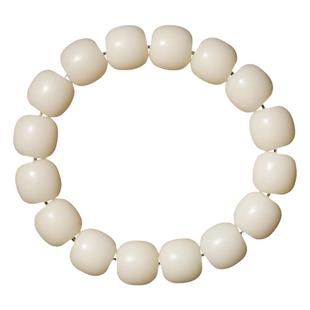 白玉菩提根老型桶珠单圈手串链十八子手持文玩手把件佛珠念珠挂件