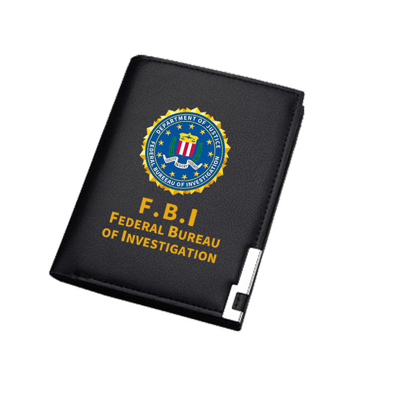 FBI美国联邦调查局黑色 皮夹 钱包 零钱包 卡包