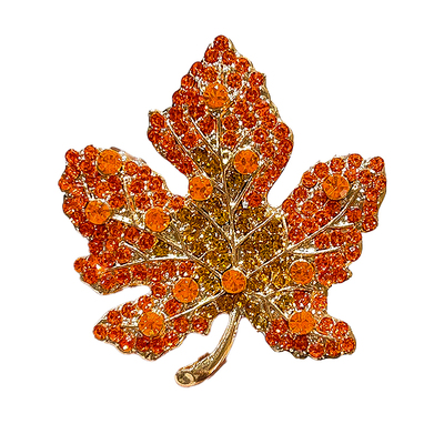 红色枫叶胸针高档女精致满钻别针