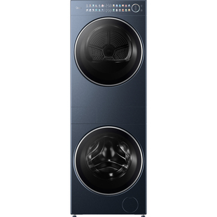 美的清风明月2.0洗烘塔一体式套装蒸汽除皱滚筒变频热泵干衣机PRO