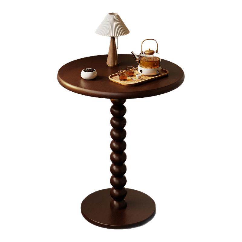 沙发边几实木可移动茶几圆桌床头法式阳台角几简易家用小户型中古