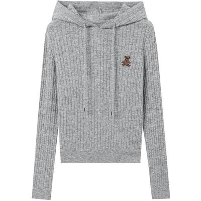 KBNE连帽针织衫女秋冬内搭上衣2025春季新款今年爆款设计感毛衣