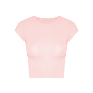 MosesQueen魔西女王沙漏圆领短袖t恤女夏季修身显瘦辣妹短款上衣