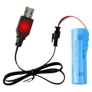 5号3.7v14500锂电池并联带线电池组玩具车遥控车飞机泡泡机18650