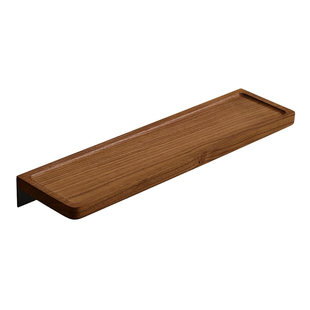 胡桃木卫生间置物架免打孔浴室厕所洗手间墙上收纳架实木双层架子