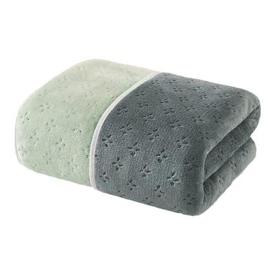 玉颜新品家用双色加厚浴巾比纯棉吸水情侣成人裹巾不掉毛速干毛巾