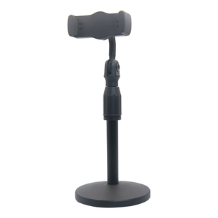 弯钩铸铁加重圆盘升降桌面手机支架横屏竖屏多角度直播追剧拍摄架