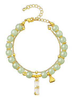 天然和田玉莲蓬竹节手链