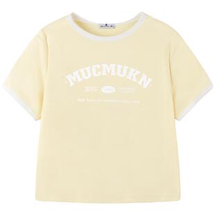 【海盐柠檬派】夏日海派甜心短袖透气棉亲肤舒爽半袖女童撞色t恤