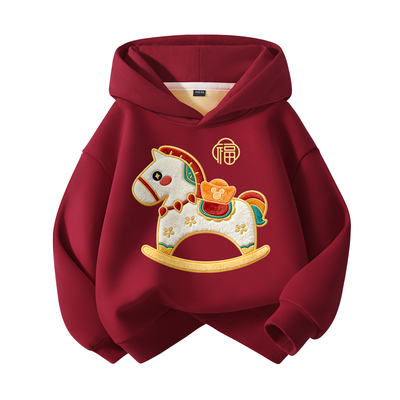 迪士尼女童加绒连帽卫衣2026马年