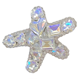 爆闪水钻~小狗星星发夹女前额刘海夹子边夹侧边碎发卡鸭嘴夹发饰