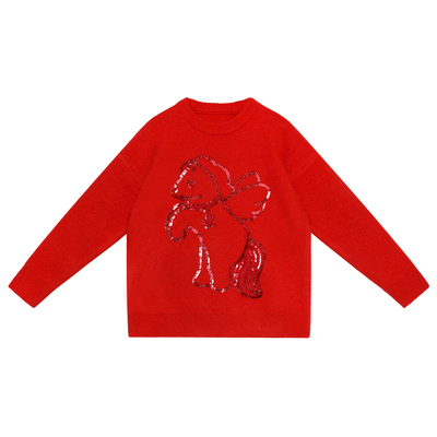 【神马都好】珠片绣花毛衣