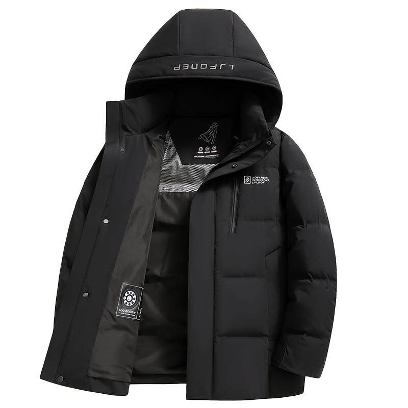 雅鹿鹅绒短款牛奶丝羽绒服爸爸装