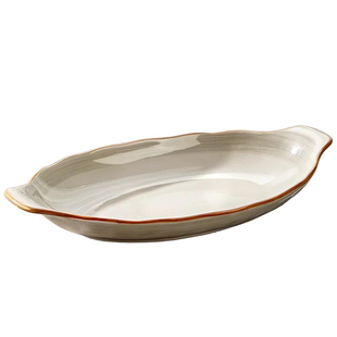 双耳陶瓷鱼盘家用2025新款蒸鱼盘子高级感鱼盆餐具鱼碗大号装鱼碟