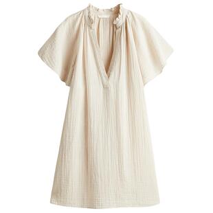 HM女装连衣裙冬季宽松通勤棉细布A字版型连衣裙1275764