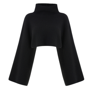 小着暖冬 AC6 AC16 黑白羊绒大套头围脖 前卫超宽超大暖臂