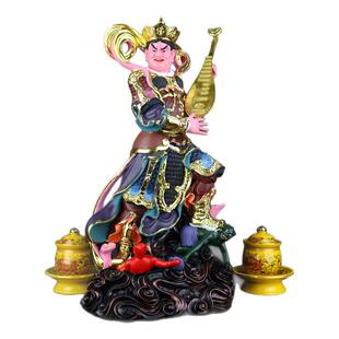 四大天王神像家用树脂彩绘客厅佛堂桌面佛像托塔李天王菩萨佛摆件
