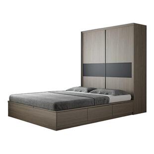 实木多层板榻榻米床衣柜一体小户型卧室现代简约塌塌米储物儿童床