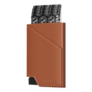 Vulkit高级皮革男士钱包弹卡卡包RFID防盗刷多卡位证件收纳包卡套