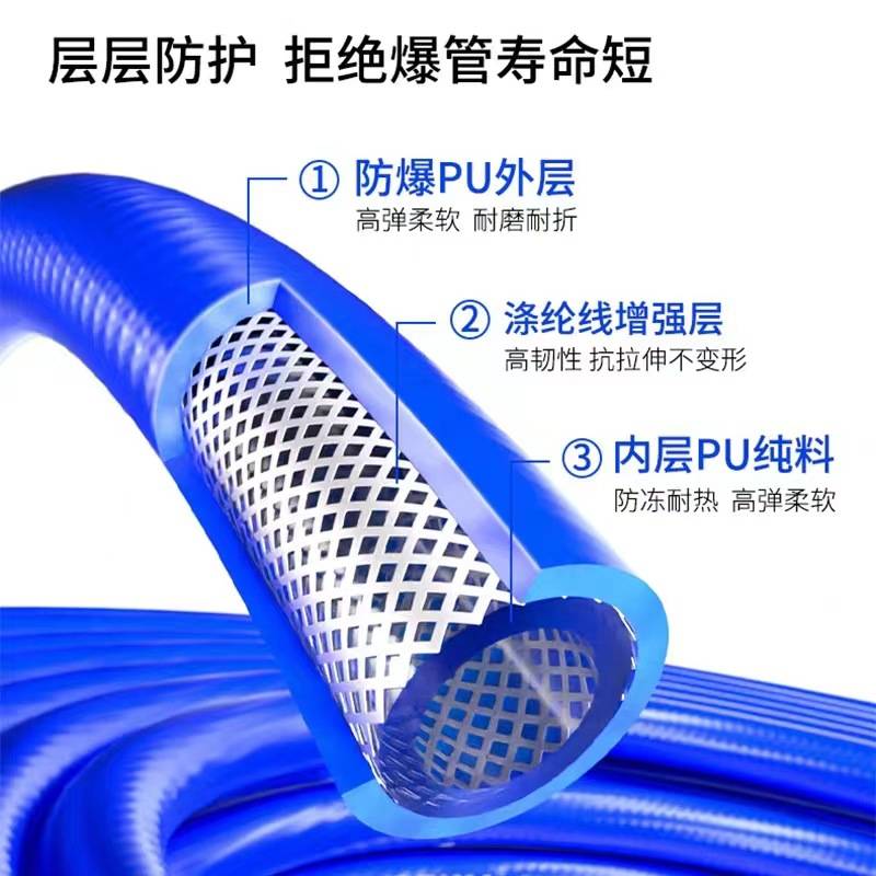 源头工厂PU8*5夹PU管纱软管PU10空压机管双层高压6.5气管管三层*