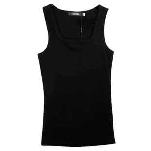 夏季二道男士背心纯棉方领青年透气全棉修身型工字紧身打底运动潮