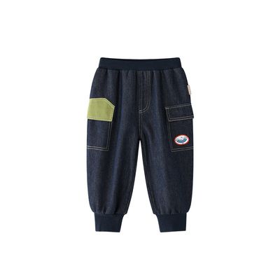 博睿恩儿童秋冬加绒牛仔裤新款