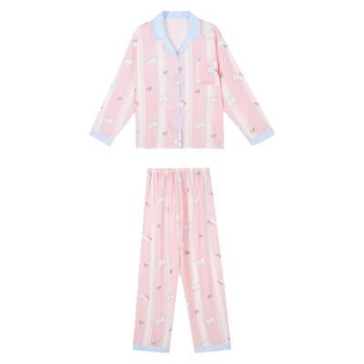 馨帮帮Homedres猫咪撞色翻领睡衣