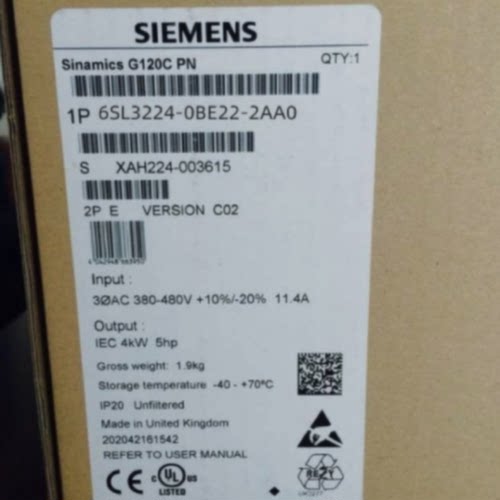 议价全新6SL3224-0BE22-2AA0西门子G120Power Module PM240变频器