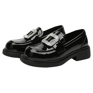 星期六女鞋厚底乐福鞋女款2025新款秋季黑色配裙子小皮鞋增高单鞋