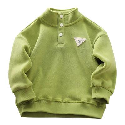 男童秋冬半高领双面绒保暖卫衣潮
