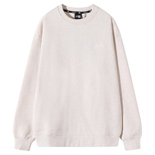 New Era官方授权正品纽亦华情侣潮流刺绣LOGO绒里圆领套头卫衣