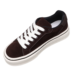 秋季磨砂牛皮男鞋2025新款男士真皮厚底板鞋日常百搭潮流休闲鞋男