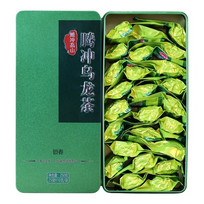 外盒微瑕腾冲高山乌龙茶青心软枝锁春大铁盒250克装 极边生产新茶