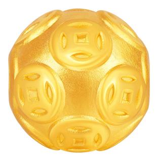 老庙黄金足金串珠转运珠铜钱钱币多多路路通男女款金珠手饰