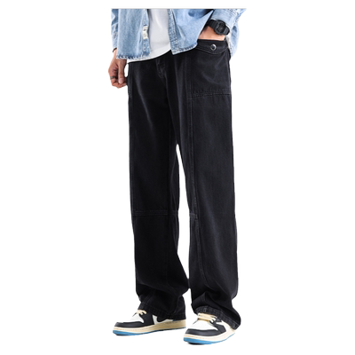 NBKY拼接牛仔裤设计感休闲百搭男